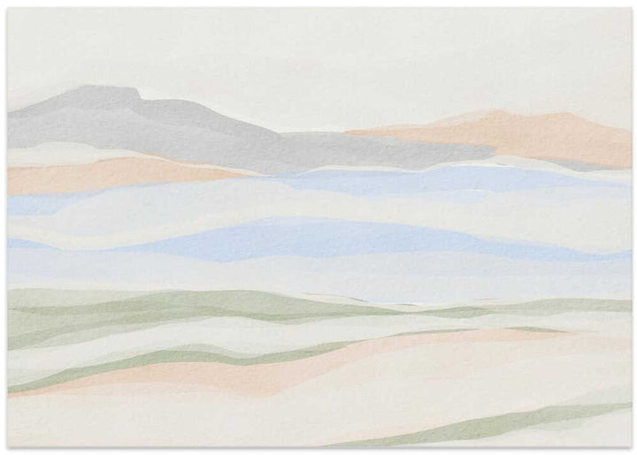 "Pastel Mountain Layers" by Nikita Jariwala — Landscape Wall Art