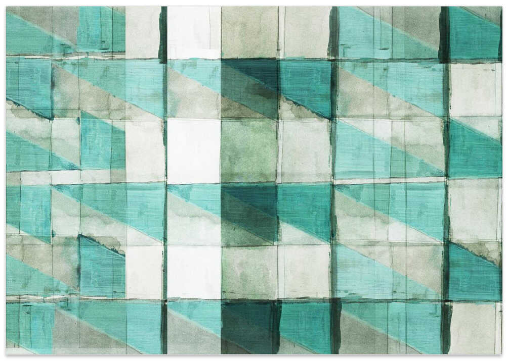 Teal Geometric Blocks