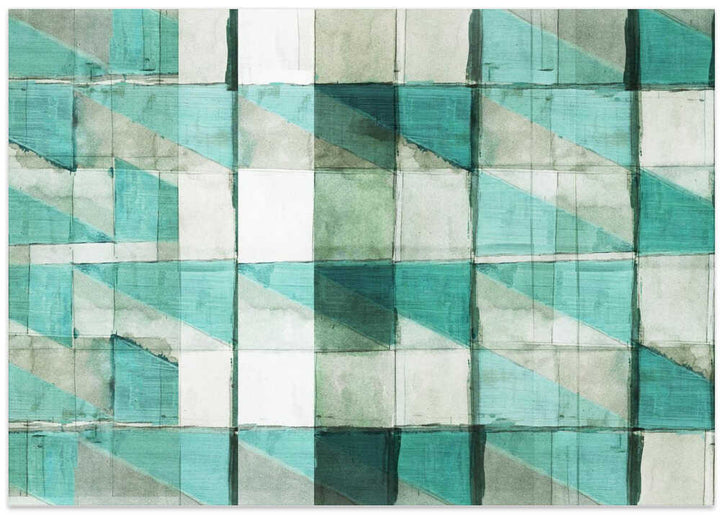 Teal Geometric Blocks