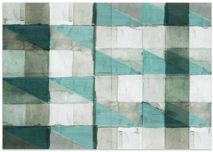 Aqua Geometric Pattern