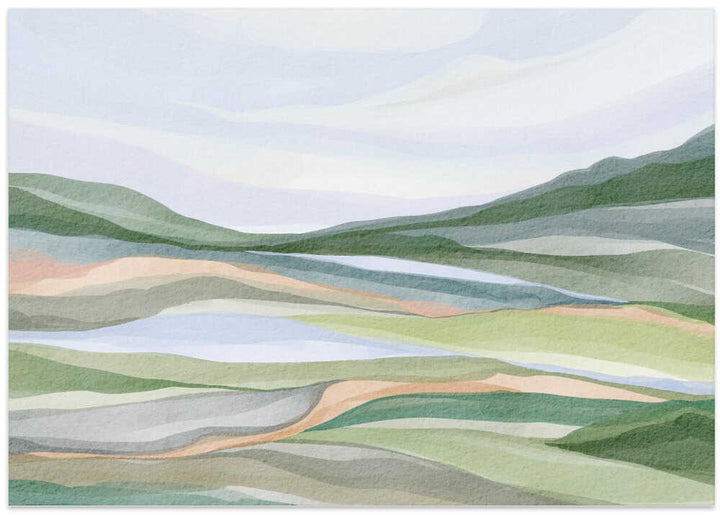 "Serene Layered Landscape No. 2" by Nikita Jariwala — Landscape Wall Art