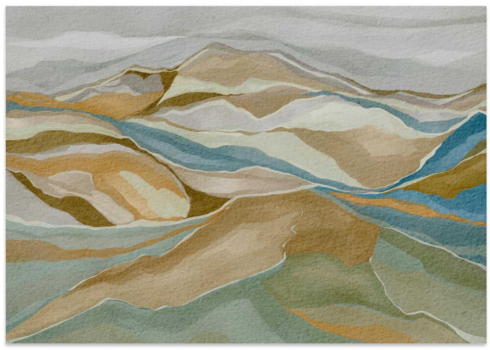 "Abstract Mountain Serenity" by Nikita Jariwala — Landscape Wall Art