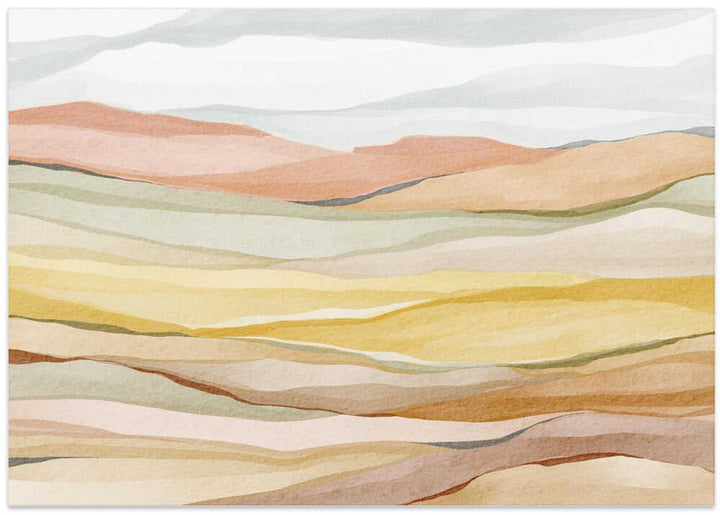 "Warm Horizon Layers" by Nikita Jariwala — Landscape Wall Art