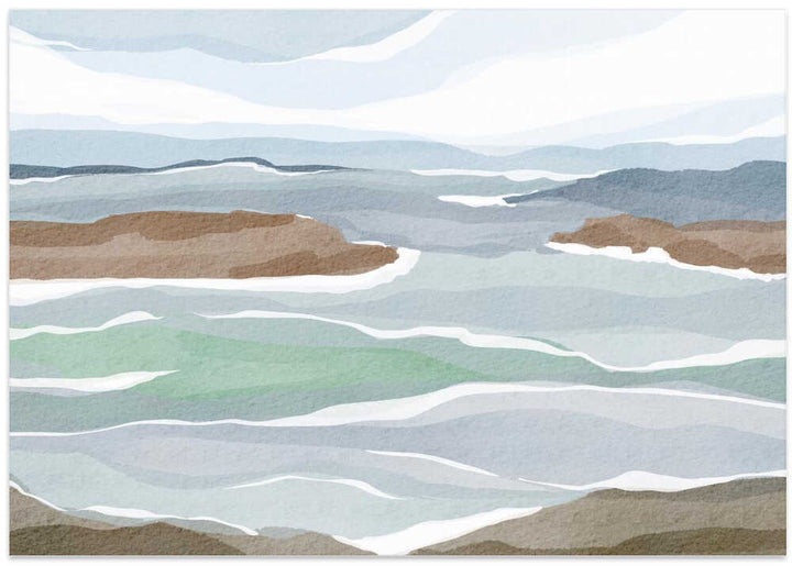 "Abstract Ocean Layers" by Nikita Jariwala — Coastal Wall Art