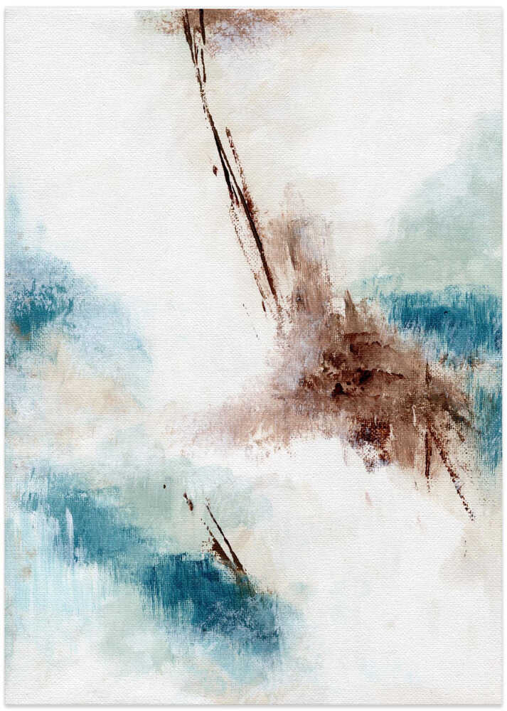 "Textured Blue Brown Abstract" by Nikita Jariwala — Abstract Wall Art