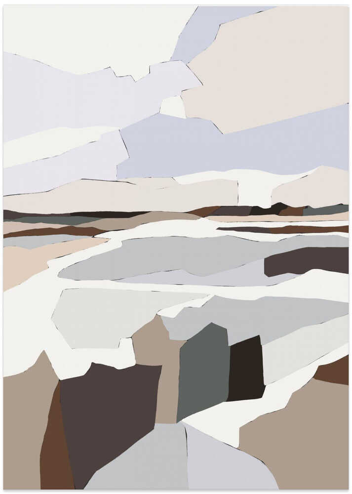 "Muted Geometric Landscape" by Nikita Jariwala — Landscape Wall Art