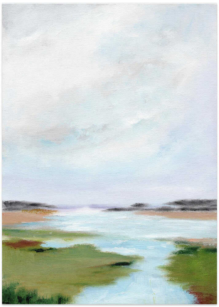 "Serene Marsh Landscape" by Nikita Jariwala — Landscape Wall Art