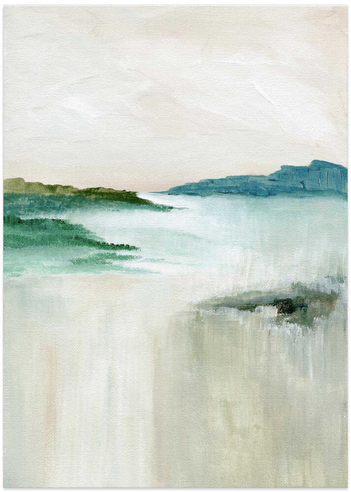 "Misty Coastal Abstract" by Nikita Jariwala — Coastal Wall Art