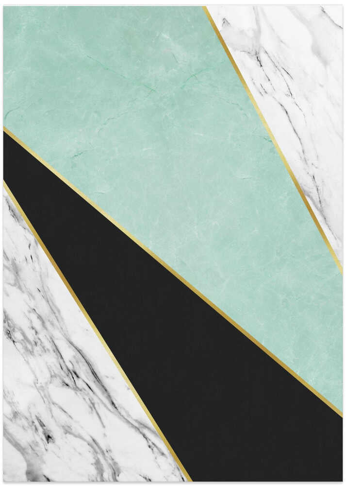Geometric Marble Gold Design