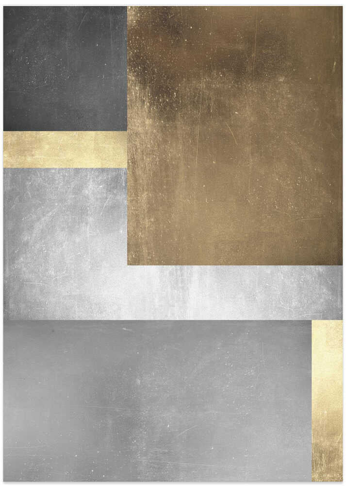 Metallic Gold Silver Abstract