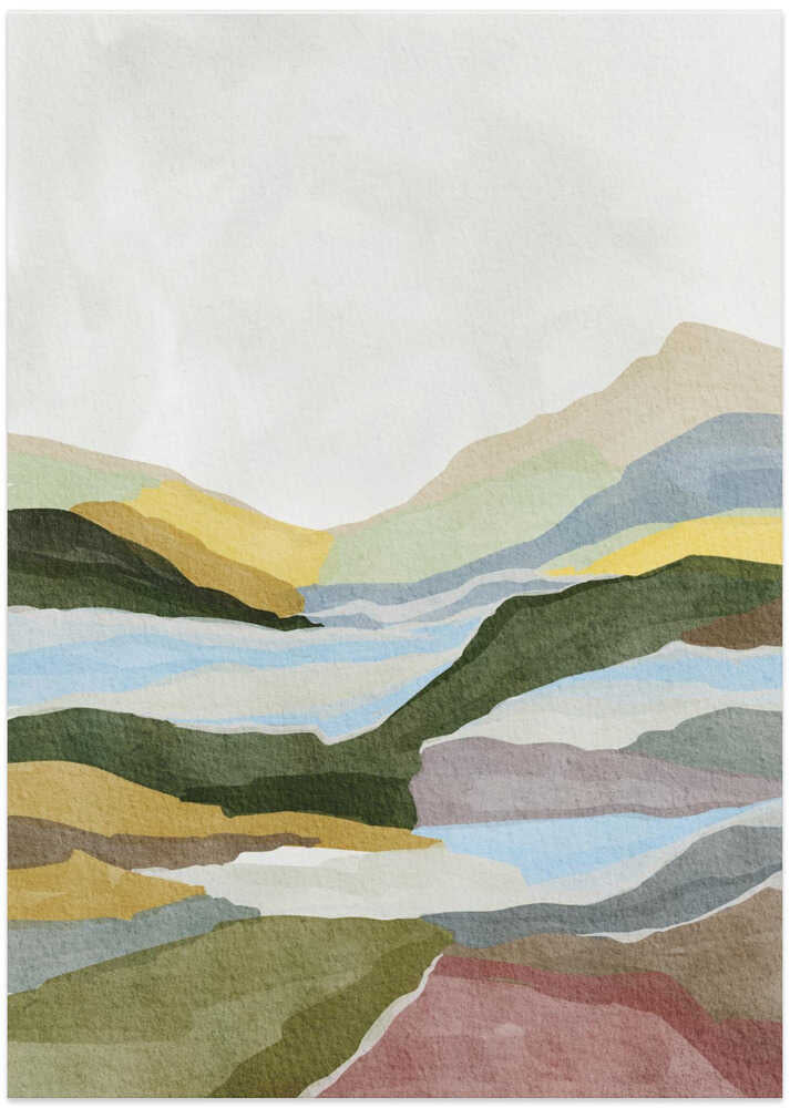 "Serene Layered Landscape" by Nikita Jariwala — Landscape Wall Art