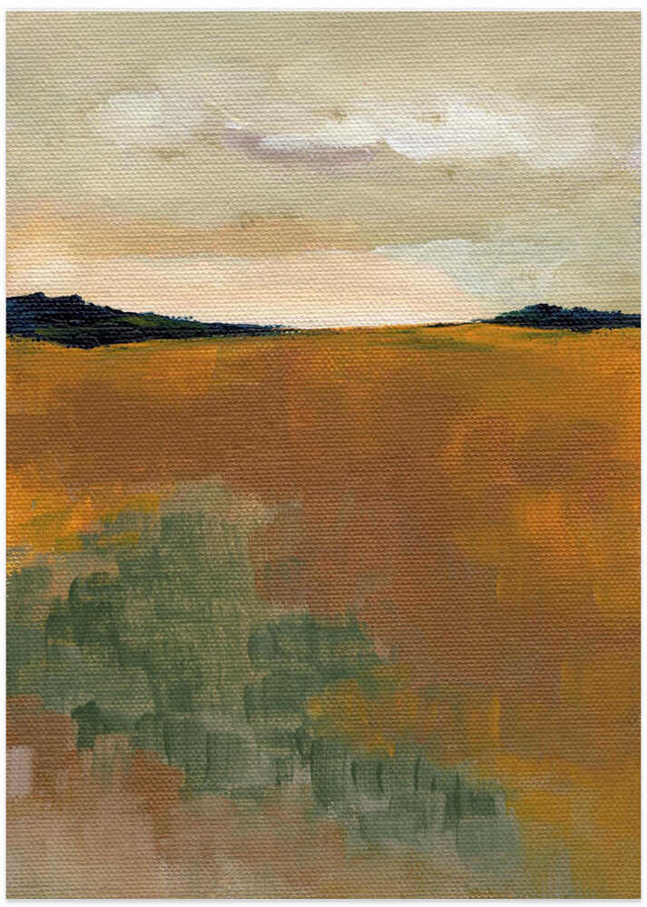 "Golden Abstract Field" by Nikita Jariwala — Landscape Wall Art
