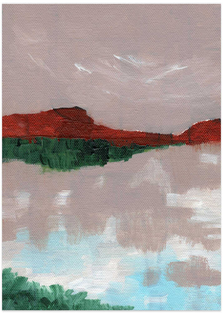 "Red Mountain Reflection" by Nikita Jariwala — Landscape Wall Art
