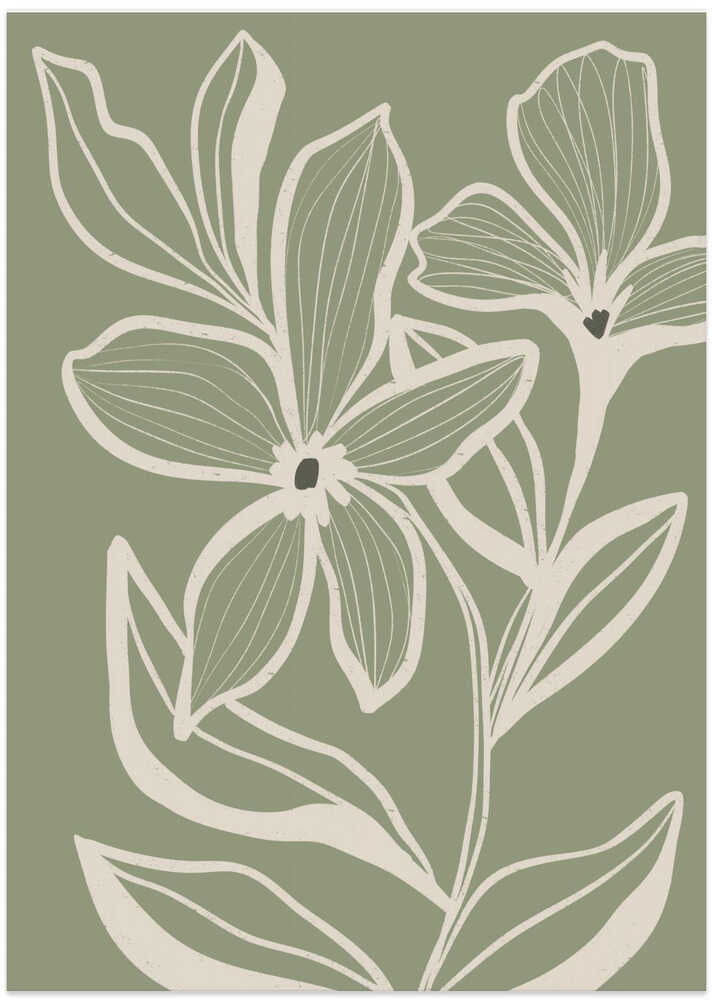 "Green Botanical Flow" by Nikita Jariwala — Botanical Wall Art