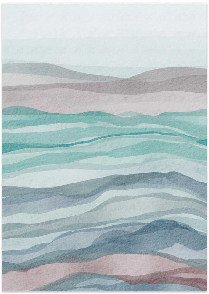 "Soft Layered Landscape" by Nikita Jariwala — Abstract Wall Art