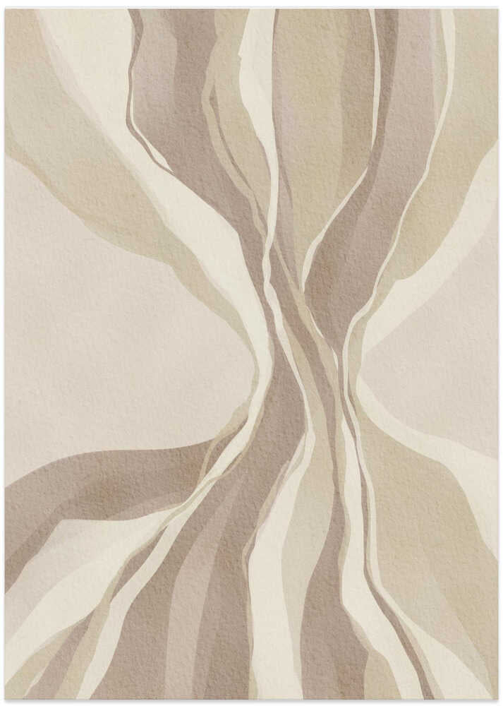 "Flowing Neutral Abstract" by Nikita Jariwala — Abstract Wall Art