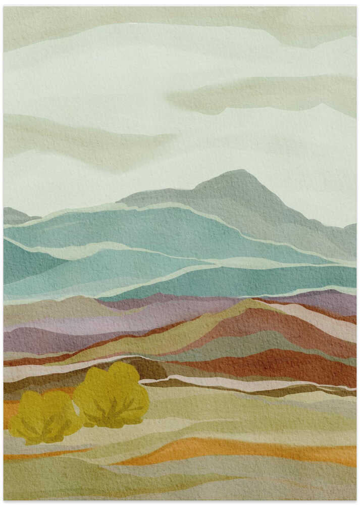 "Layered Mountain Landscape" by Nikita Jariwala — Landscape Wall Art