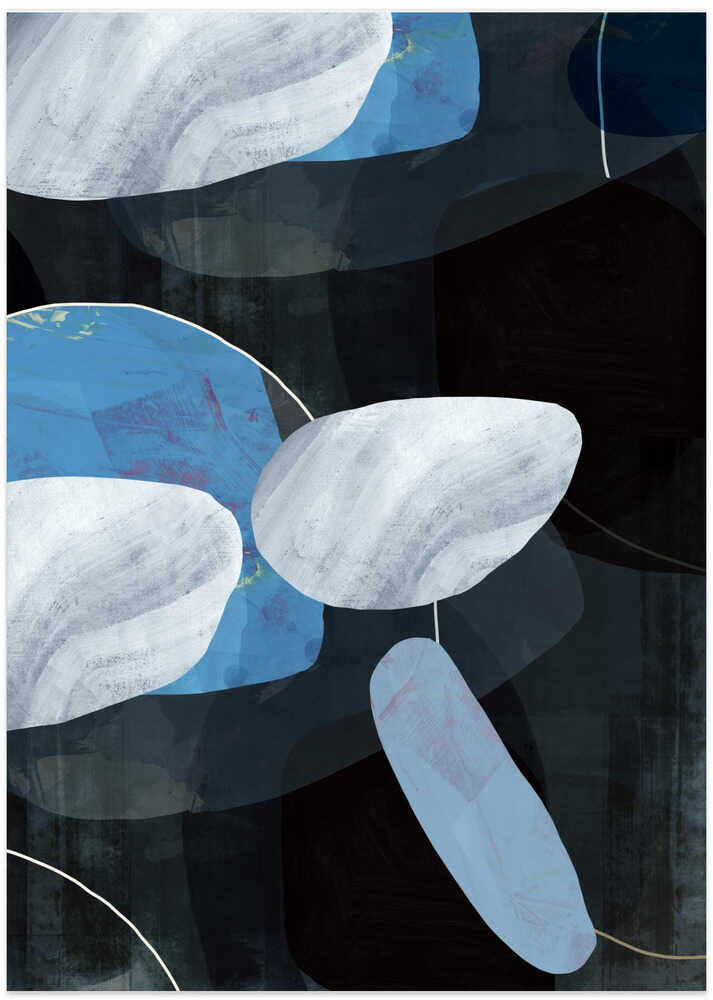 Deep Blue Floating Shapes