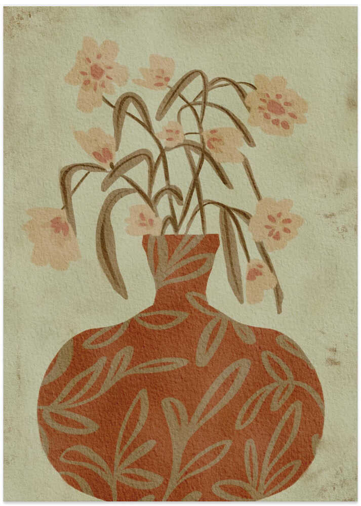 "Terracotta Vase Blossoms" by Nikita Jariwala — Still Life Wall Art