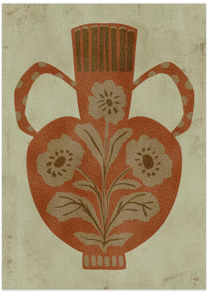"Rustic Floral Vase" by Nikita Jariwala — Still Life Wall Art