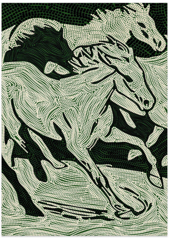 Flowing Green Horses