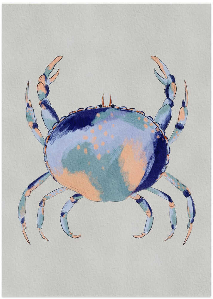 "Serene Blue Crab" by Nikita Jariwala — Animals Wall Art