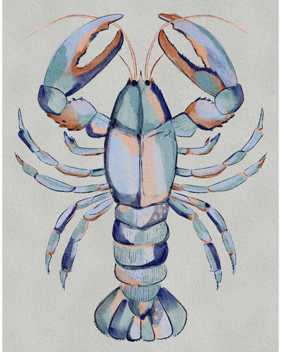 "Watercolor Blue Lobster" by Nikita Jariwala — Animals Wall Art