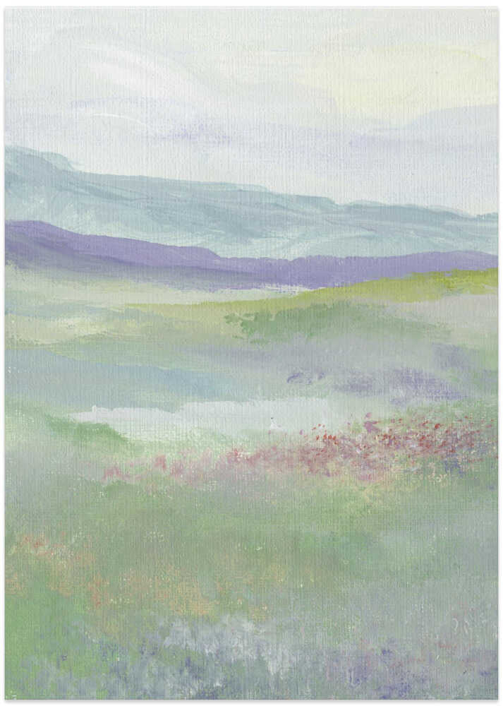 "Misty Hillside Fields" by Nikita Jariwala — Landscape Wall Art
