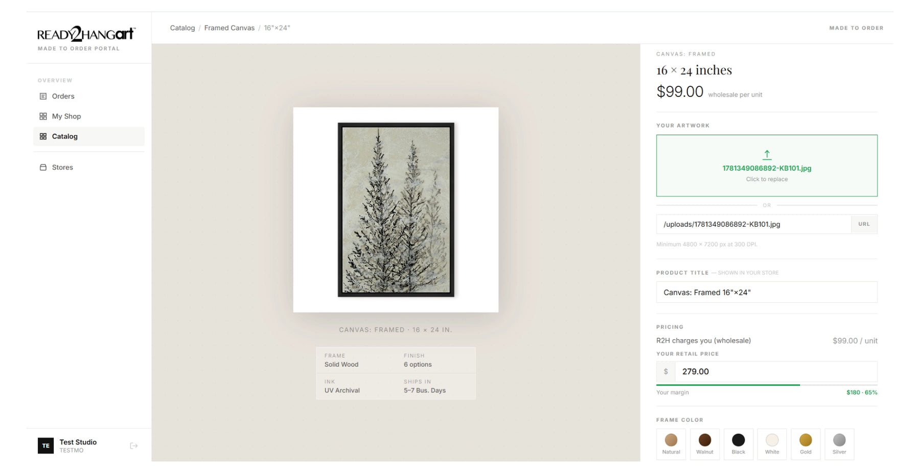 Ready2HangArt Design Lab — build a custom canvas, framed, or matted print