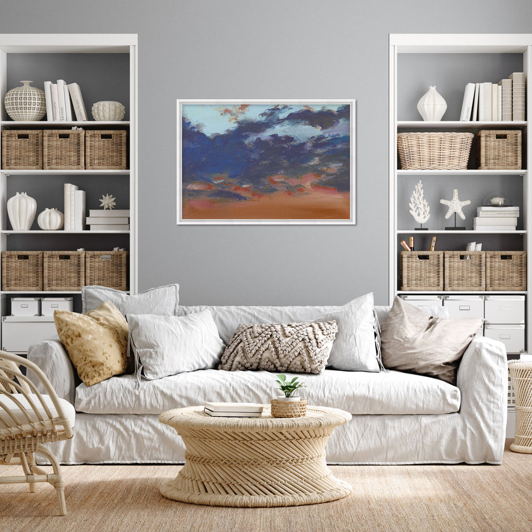 "Asbury Park Sunset"Framed Embellished Canvas Wall Art