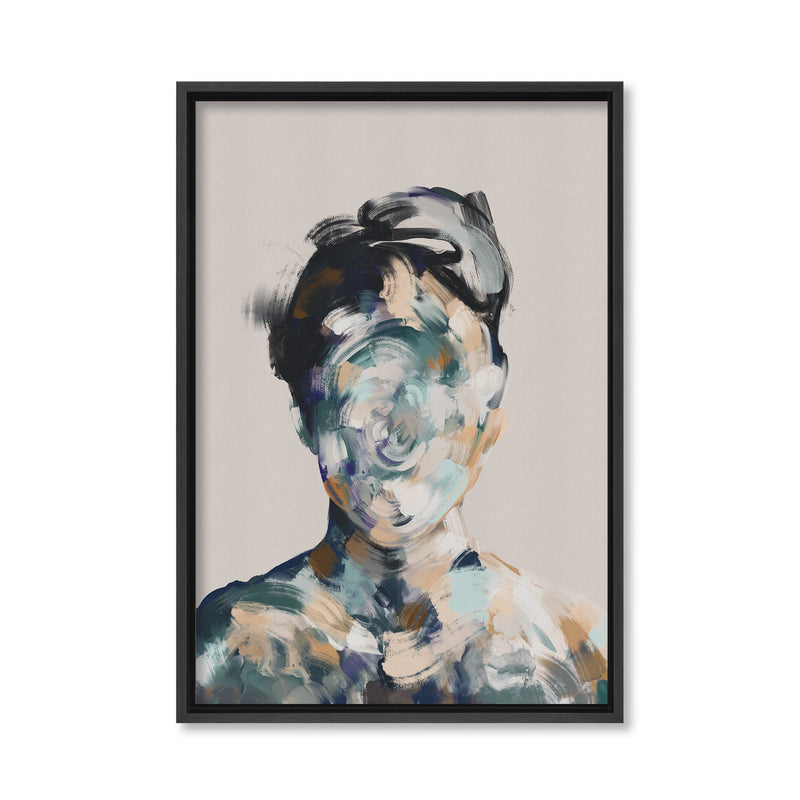 "Le Portrait No.II"Framed Embellished Canvas  Wall Art