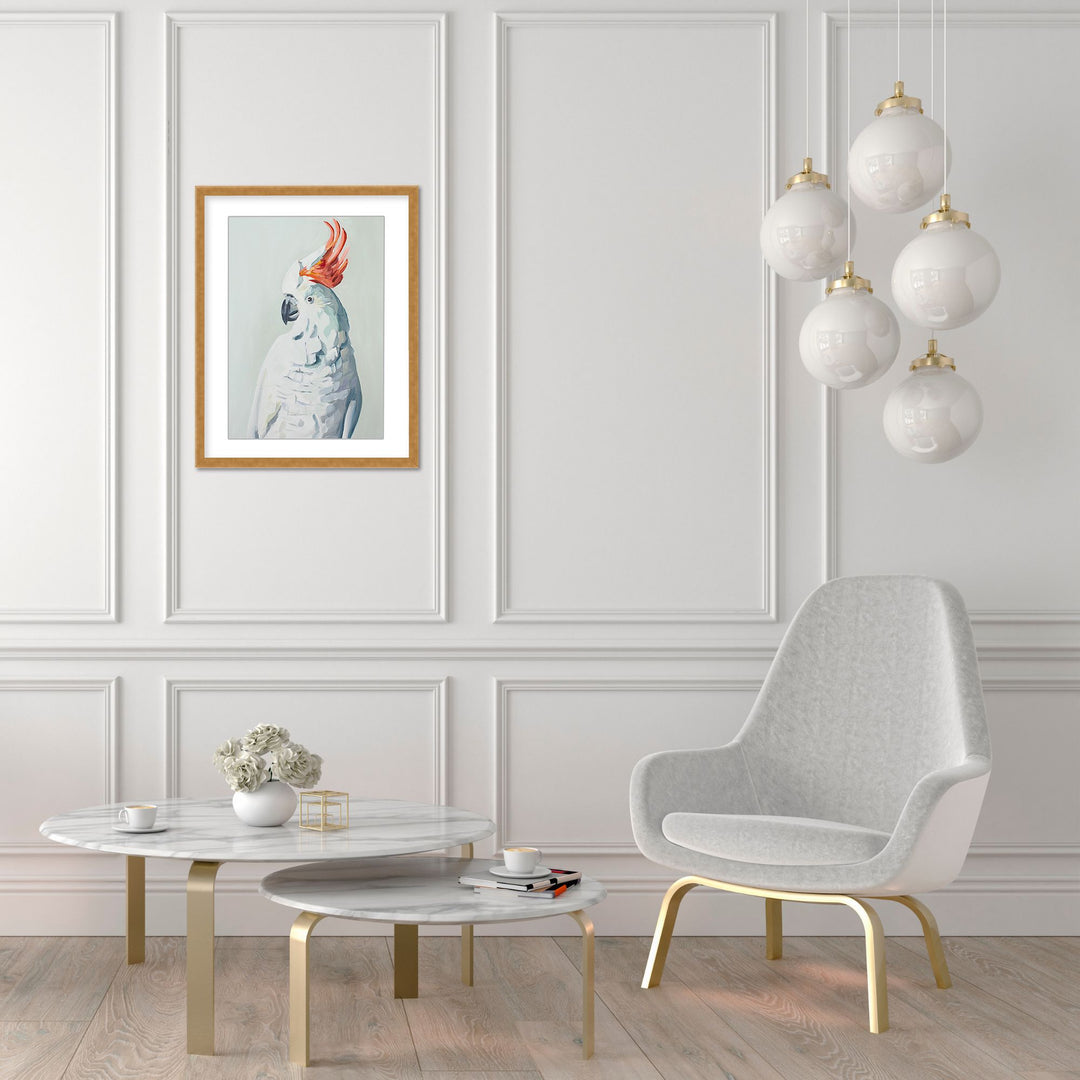 "White Cockadoo" Framed Matted Print Wall Art