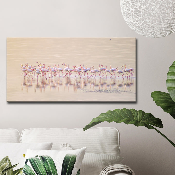 Marching Pinks' Wrapped Canvas Wall Art