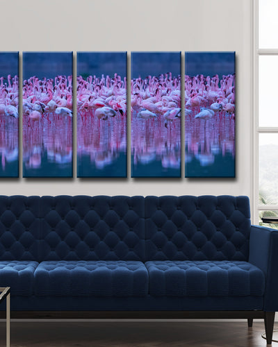 Flamingos' 5 Piece Wrapped Canvas Wall Art Set
