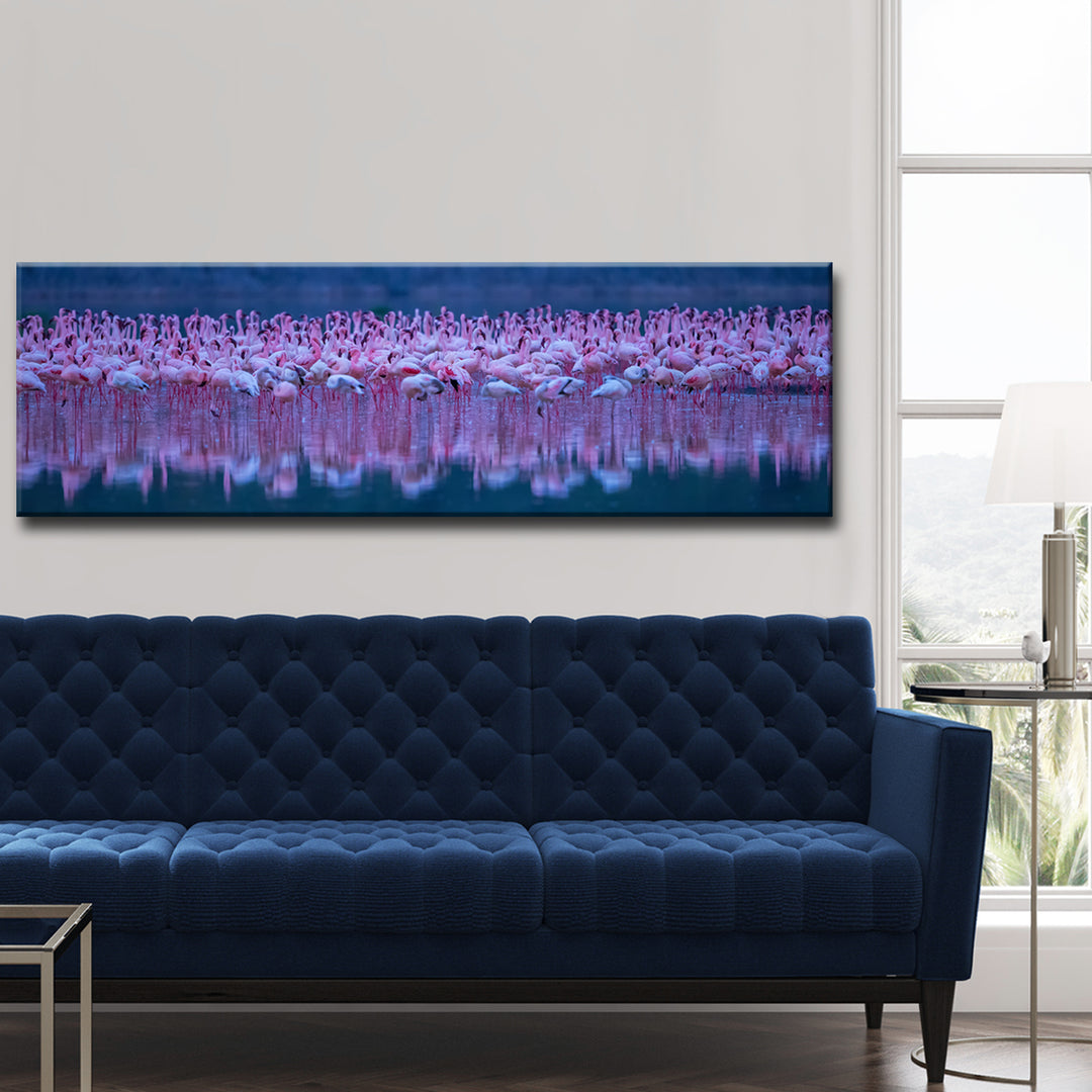 Flamingos' Wrapped Canvas Wall Art