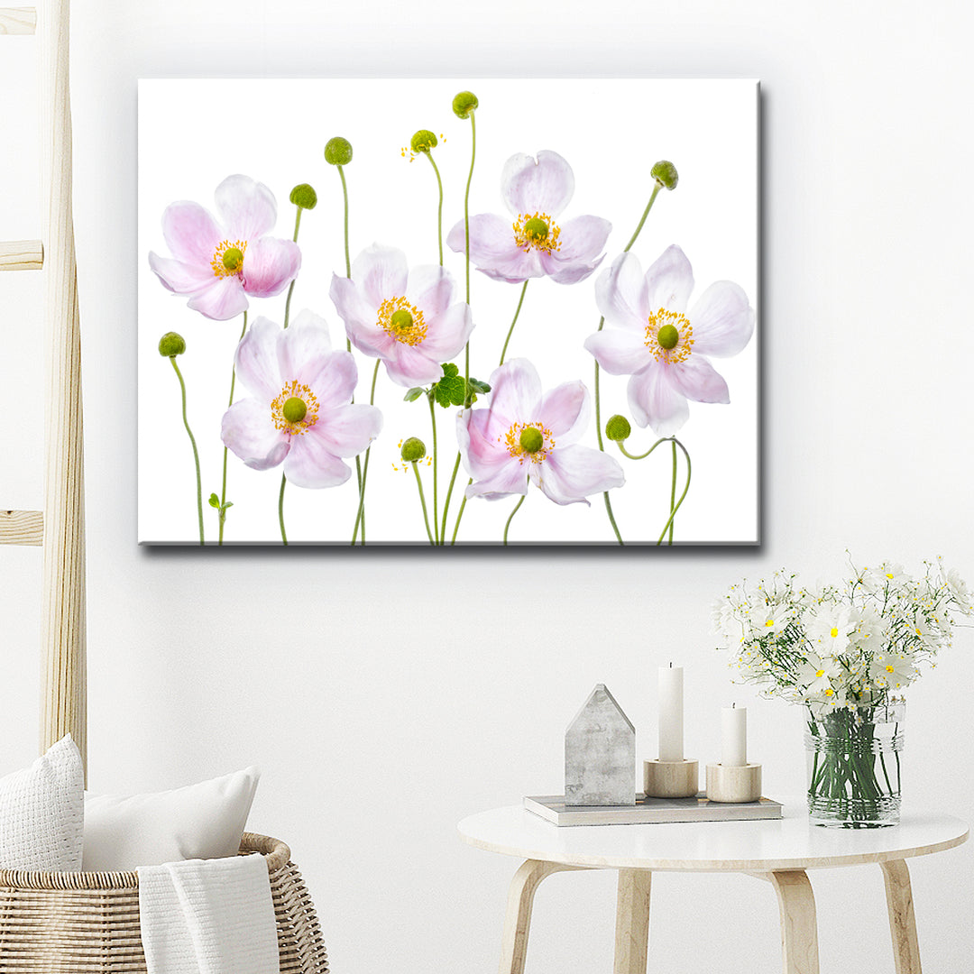 Japanese Anemones' Wrapped Canvas Wall Art