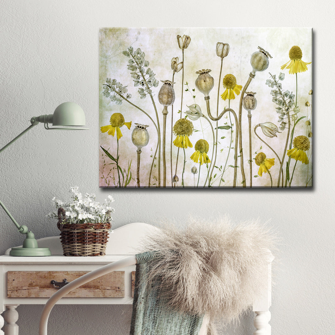 Poppies and Helenium' Wrapped Canvas Wall Art