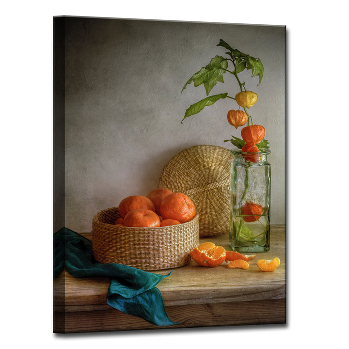 Still Life with Clementines' Wrapped Canvas Wall Art