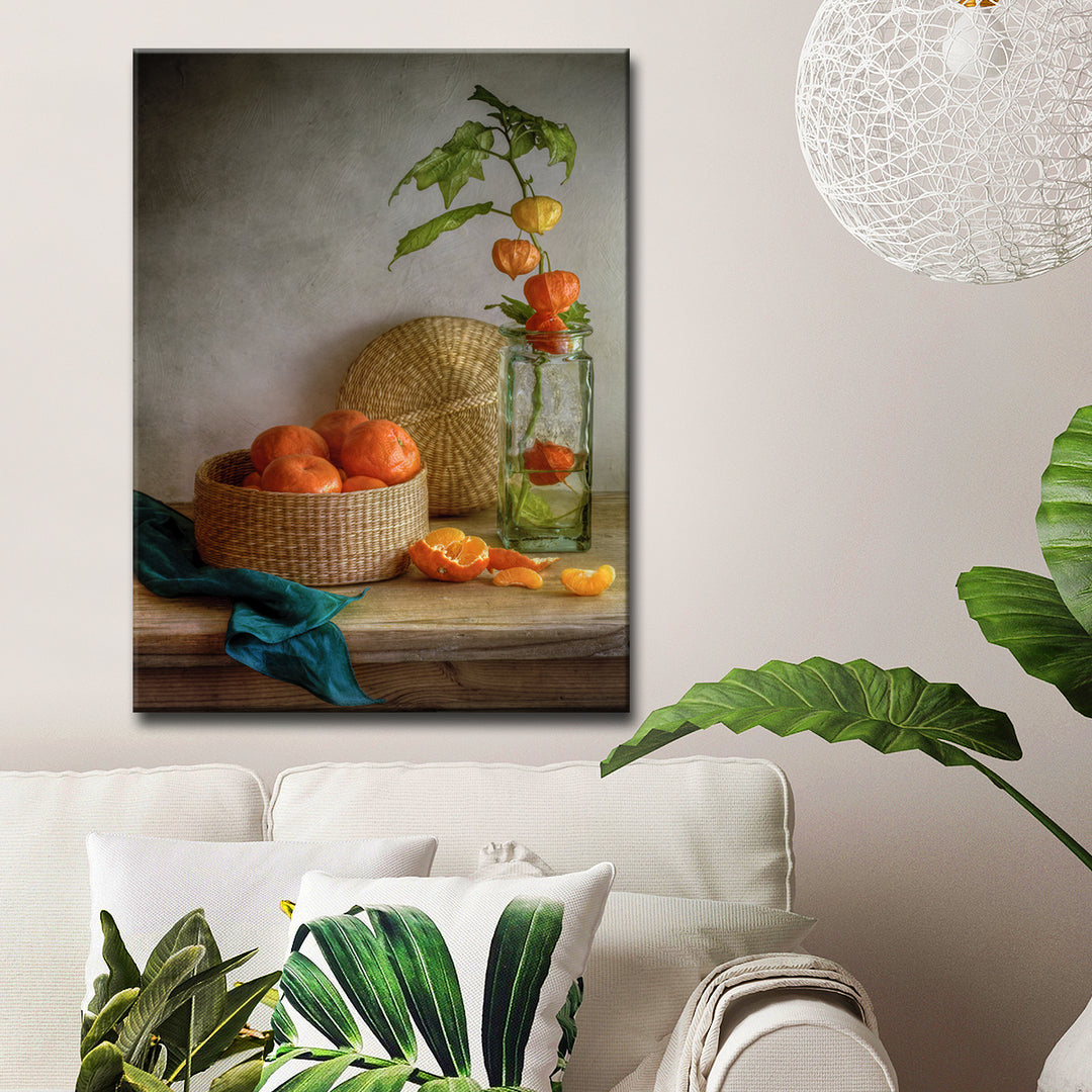 Still Life with Clementines' Wrapped Canvas Wall Art