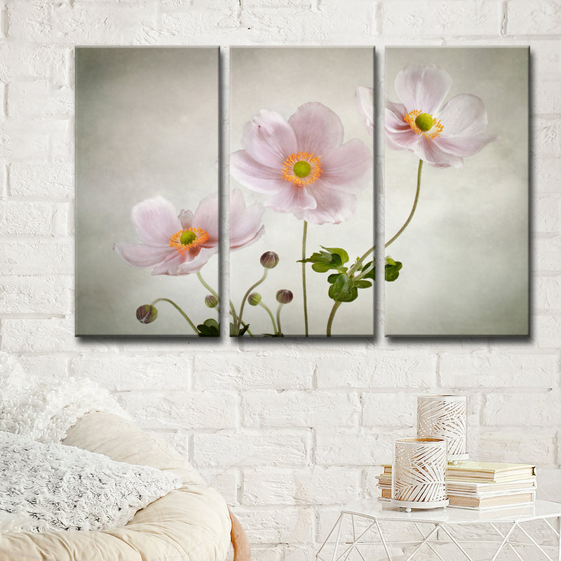 Anemones' 3 Piece Wrapped Canvas Wall Art Set