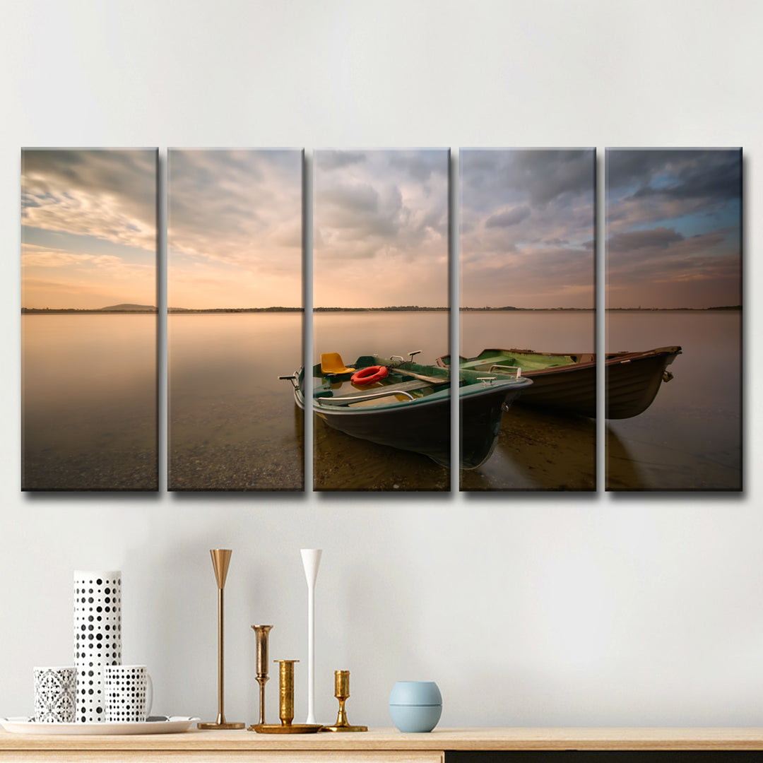 Boats' 5 Piece Wrapped Canvas Wall Art Set