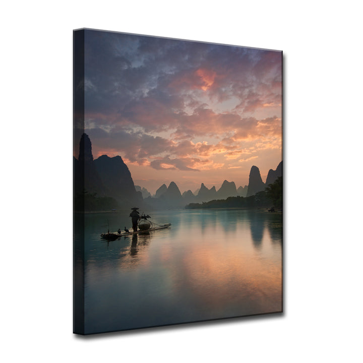 Li River Sunrise' Wrapped Canvas Wall Art