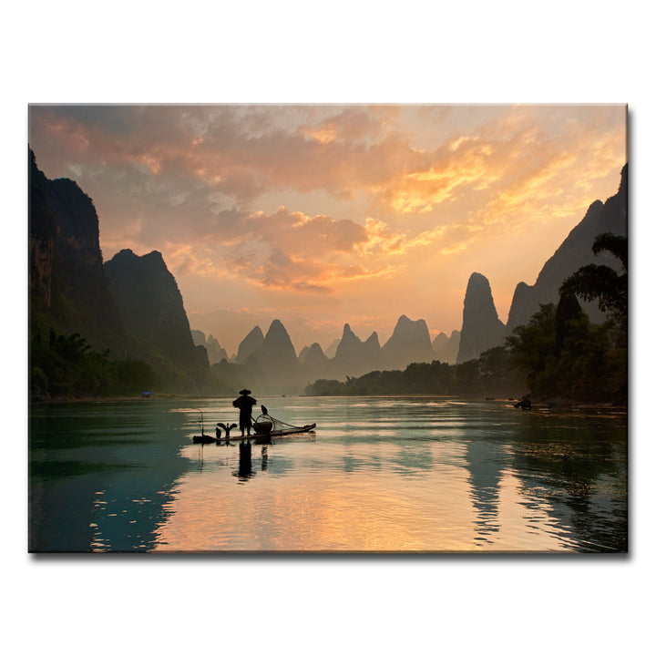 Golden Li River' Wrapped Canvas Wall Art