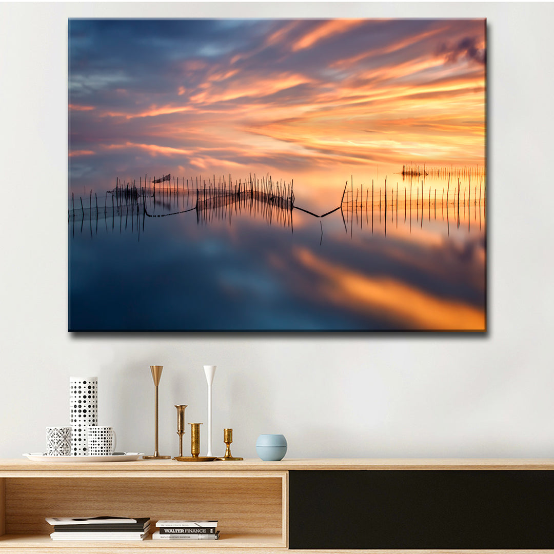 Fish Nets' Wrapped Canvas Wall Art