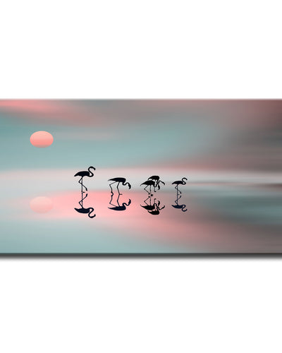 Family Flamingos' Wrapped Canvas Wall Art
