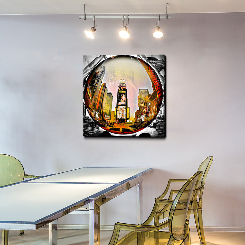 Time Square Fish Eye' Wrapped Canvas Wall Art