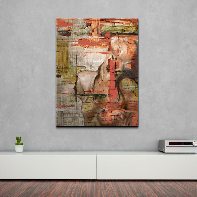 Abstract Girl' Wrapped Canvas Wall Art