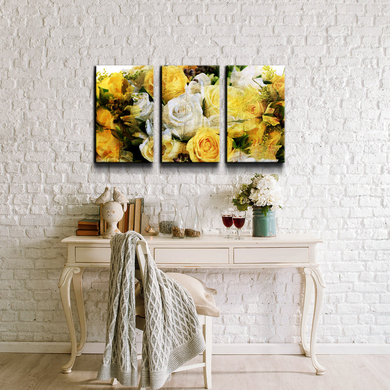Abstract Rose Study' 3 Piece Wrapped Canvas Wall Art