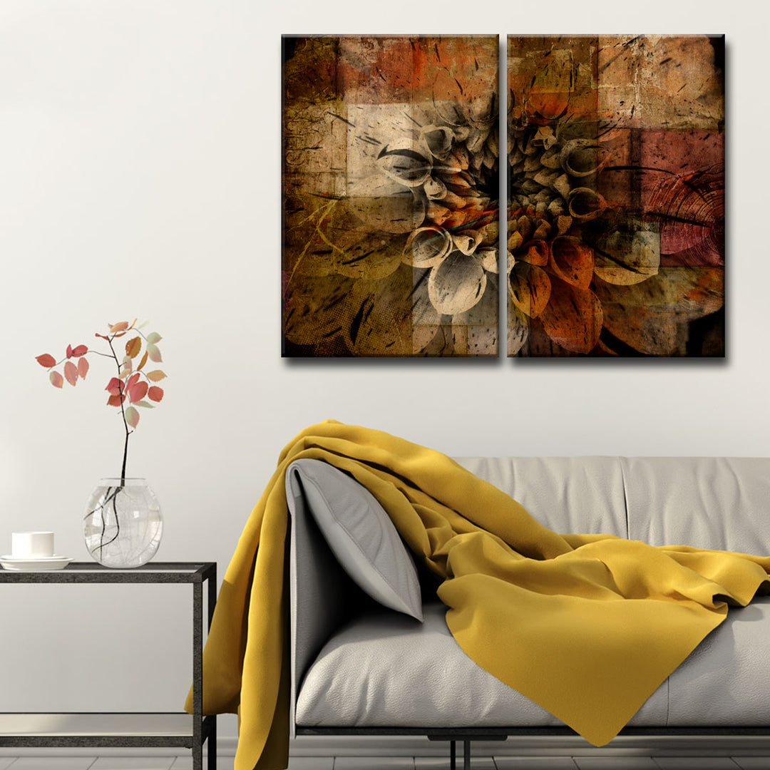 Daisy' Abstract Wrapped Canvas Wall Art