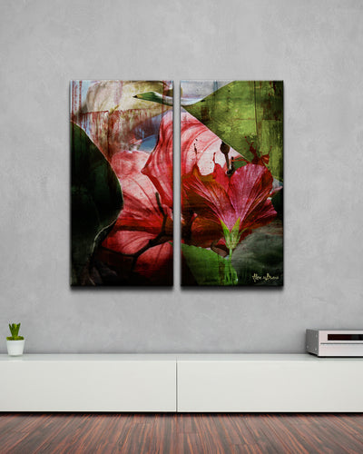 Hibiscus' 2 Piece Wrapped Canvas Wall Art Set